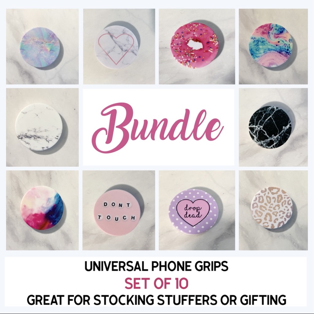 Universal phone grips set of 10 stocking stuffer
